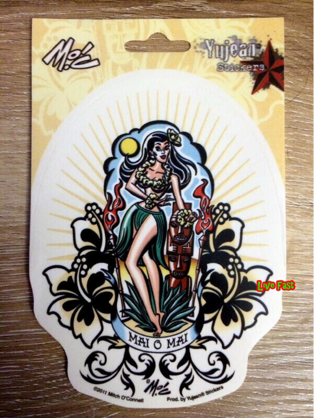 TIKI GIRL DECAL STICKER MAI O MAI big island surfer sexy girl tattoo flash art
